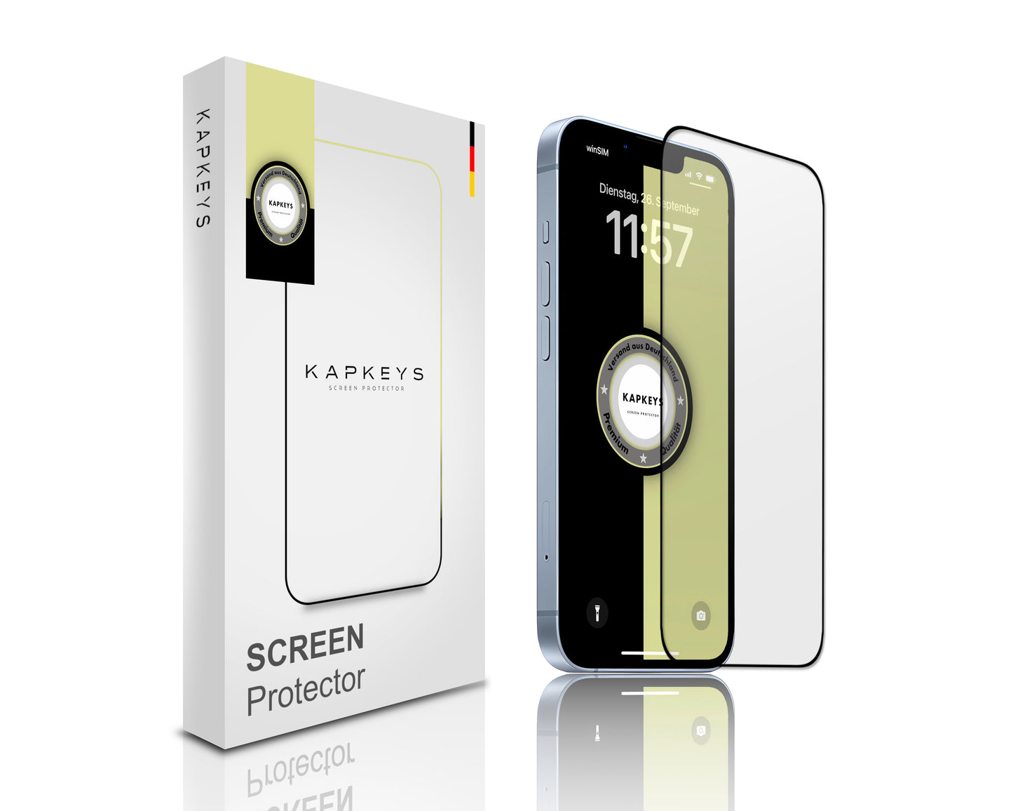 Kapkeys Panzerglas für Iphone 14 Plus