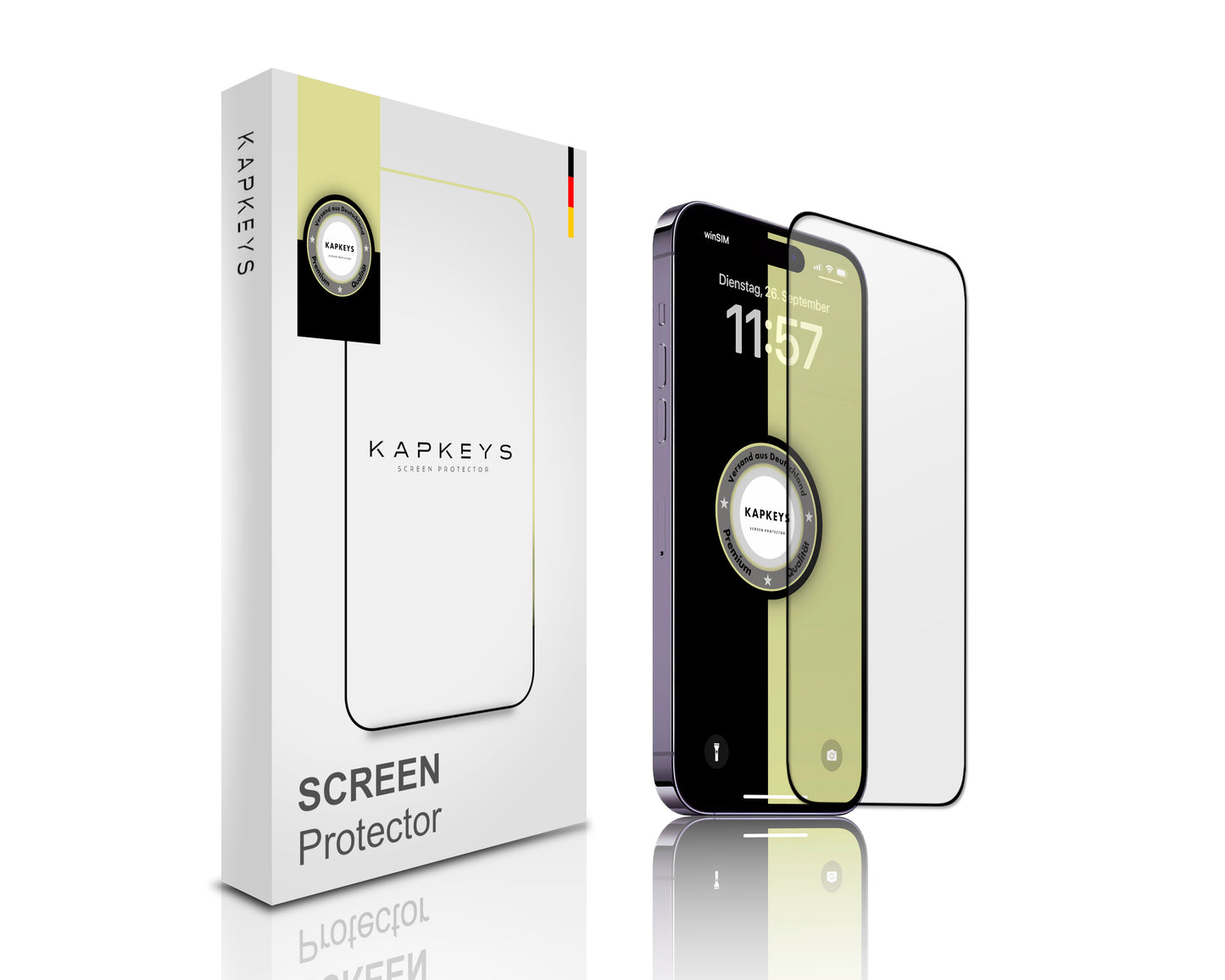 Kapkeys Panzerglas für Iphone 14 Pro