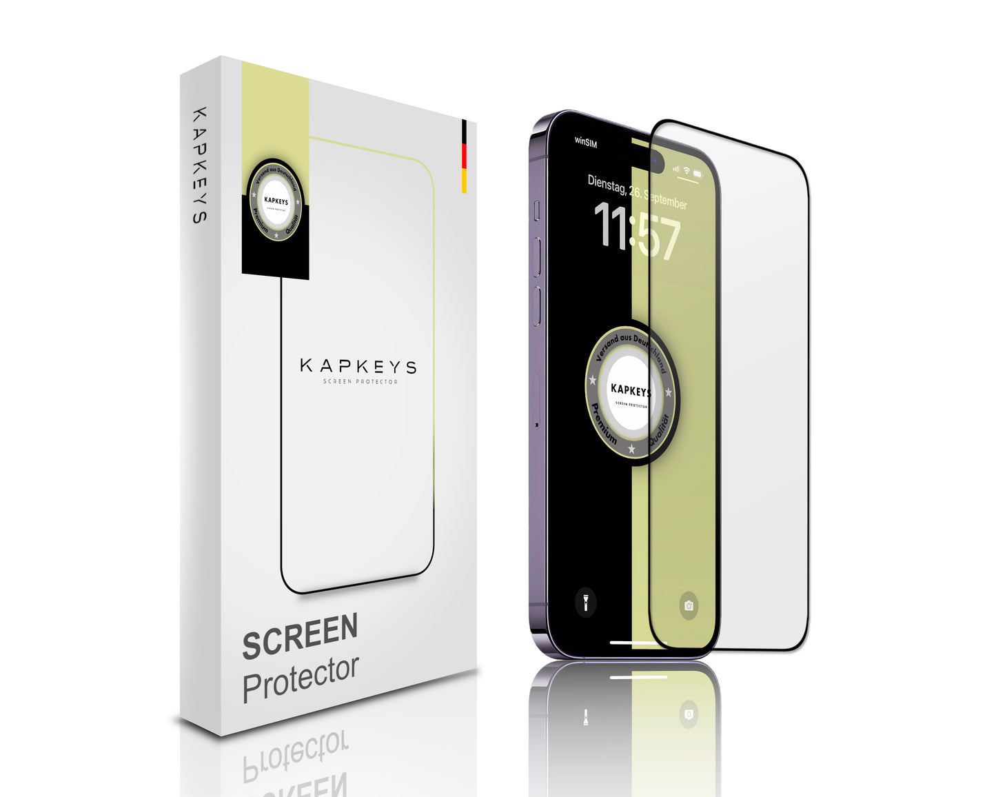 Kapkeys Panzerglas für Iphone 14 Pro Max